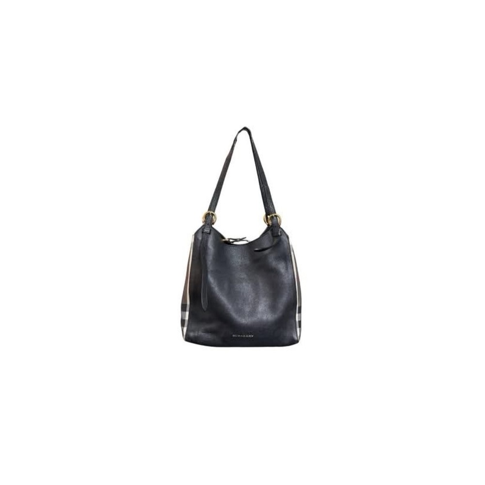 Burberry Black Hobo Bag with Gold Details